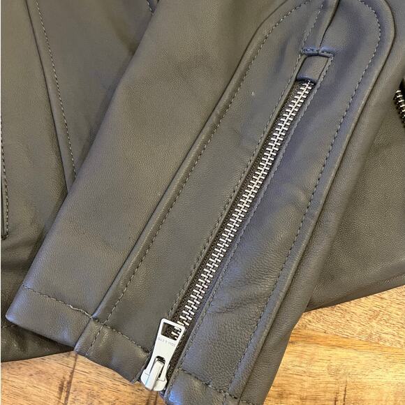 Soia & Kyo Gray Leather Jacket Size Small Genuine Lambskin - Picture 15 of 16